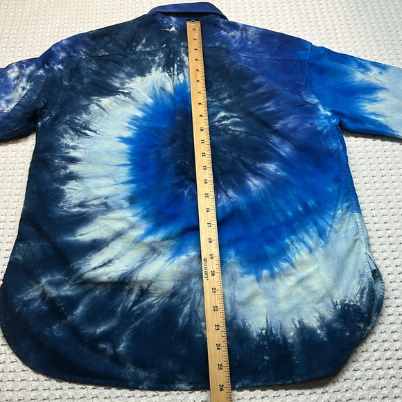 Ralph Lauren Men’s Tie Dye Button Up Long Sleeve Shirt Size 2 Pre Owned - Picture 6 of 9